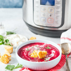 Instant Pot Beetroot and Goat Cheese Soup