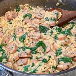 Creamy Orzo With Chicken Sausage