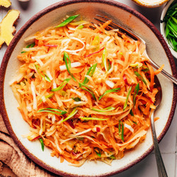 Quick Cabbage Apple Slaw (korean-inspired)