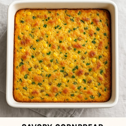 Savory Cornbread Pudding (with Boxed Mix &amp; Non-Dairy Creamer)
