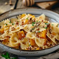 Roasted Butternut Squash And Goat Cheese Pasta With Hot Honey And Hazelnuts