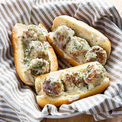 Chicken Alfredo Meatball Subs