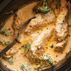 Knoflook Kip Alfredo Met Broccoli - Slow Cooker -