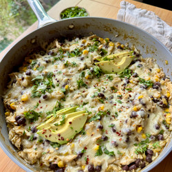 Salsa Verde Chicken &amp; Rice Skillet