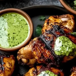 Peruvian Grilled Chicken With Green Sauce
