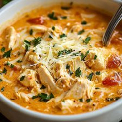 Crock Pot Creamy Chicken Parmesan Soup