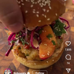 Asian Shrimp Burgers With Sesame Peach Slaw