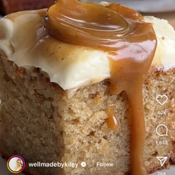Salted Caramel Brown Butter Banana Snack Cake
