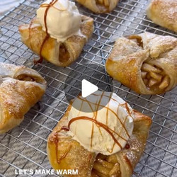 Flaky Apple Turnovers With Vanilla Ice-cream And Caramel Sauce