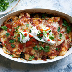 Vegetarian Bean And Cheese Enchiladas