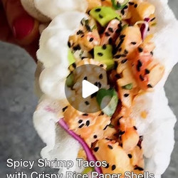 Spicy Shrimp Tacos With Crispy Rice Paper Shells
