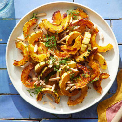 Miso–garlic Butter Roasted Delicata Squash