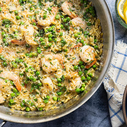 One-pot Lemony Garlic Butter Shrimp Orzo