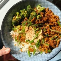 Teriyaki Tofu Bowls With Kimchi Mayo