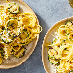 Grilled Zucchini Carbonara