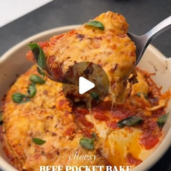 Cheesy Beef Pocket Bake