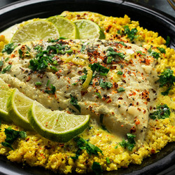Coconut Lime Fish With Cauliflower Rice