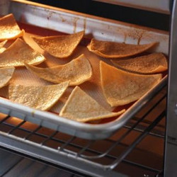 Toaster Oven Baked Corn Tortilla Chips