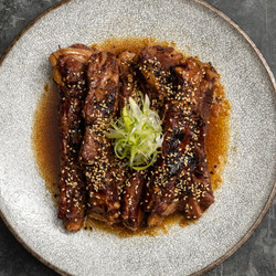 Master Stock Pork Ribs With Honey, Soy And Ginger Dressing