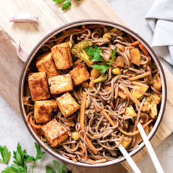 Sweet &amp; spicy miso tofu (vegan, GF option)