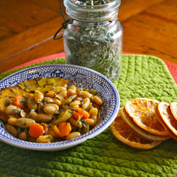 Greek White Bean Soup With Orange Slices And Olive Oil (fasolada)