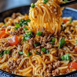 Mongolian Ground Beef Noodles