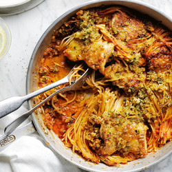 Yotam Ottolenghi's One-pan Crispy Spaghetti And Chicken Recipe