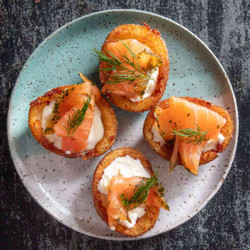 Deep-fried Potato Skins With Crème Fraîche And Smoked Salmon Recipe