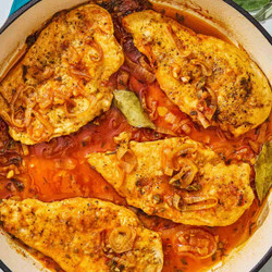 Braised Chicken Breast With Caramelized Shallots And Sage
