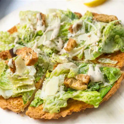 Chicken Crust Caesar Salad Pizza