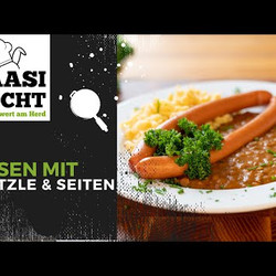 Linsen Mit Spätzle Und Saiten Würste (lentils With Spaetzle And Vienna Sausages)