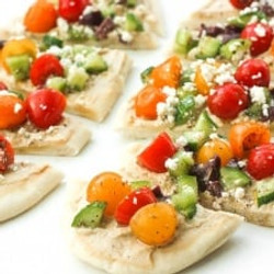 Greek Salad Hummus Flatbread