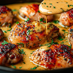 French Chicken With Mustard - Poulet À La Moutarde