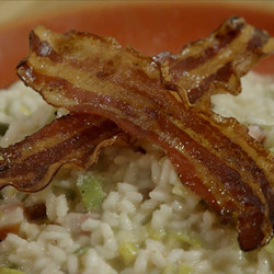 Leek, Goats’ Cheese And Pancetta Risotto