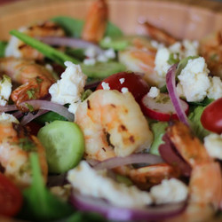 Greek Salad With Grilled Shrimp