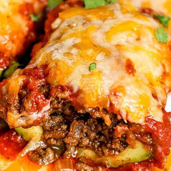 Enchilada Stuffed Zucchini Boats