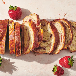 Strawberry Swirl No-knead Brioche
