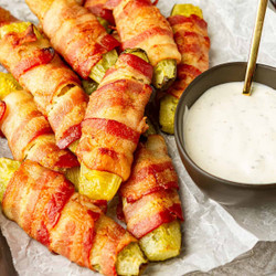 Easy Bacon Wrapped Pickles (aka Pickle Fries)