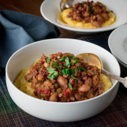 Polenta With Cranberry Beans And Tomato Sauce Recipe