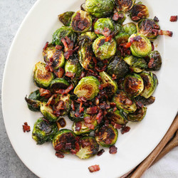 Roasted Brussels Sprouts With Bacon And Balsamic