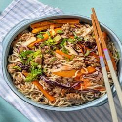 Sweet N' Savoury Beef And Pork Noodles With Coleslaw Cabbage Mix