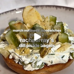Rachael Ray's Dill Pickle Cream Cheese Bagels