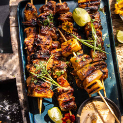 Pineapple Adobo Chicken Skewers