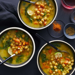 Moroccan-style Chickpea, Carrot, And Spinach Soup