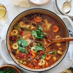 Tortellini Soup With Steak And Veggies