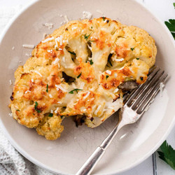 Baked Cauliflower Steaks With Parmesan