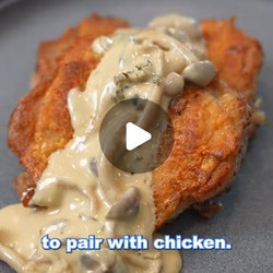 Crispy Chicken With Mushroom Dijon Cream Sauce