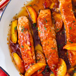 One Pan Peach Salmon