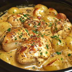 Crockpot Garlic Parmesan Chicken And Potatoes