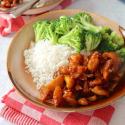 Sticky Teriyaki kip met rijst